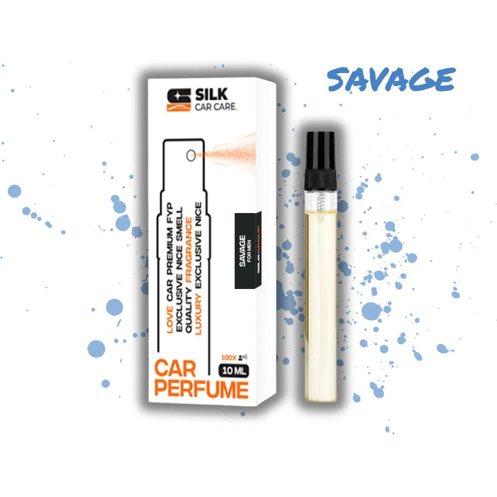 Auto Parfüm für Herren mit frischem, markantem Duft, 10 ml Glasflakon neben Verpackung