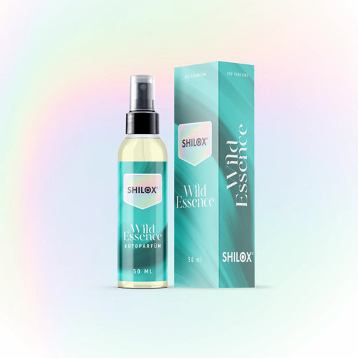 Wild Essence Autoparfum 50 ml, inspiriert von Sauvage, als stimmungsvolles Produktfoto vor farbigem Hintergrund